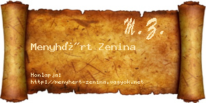 Menyhért Zenina névjegykártya
